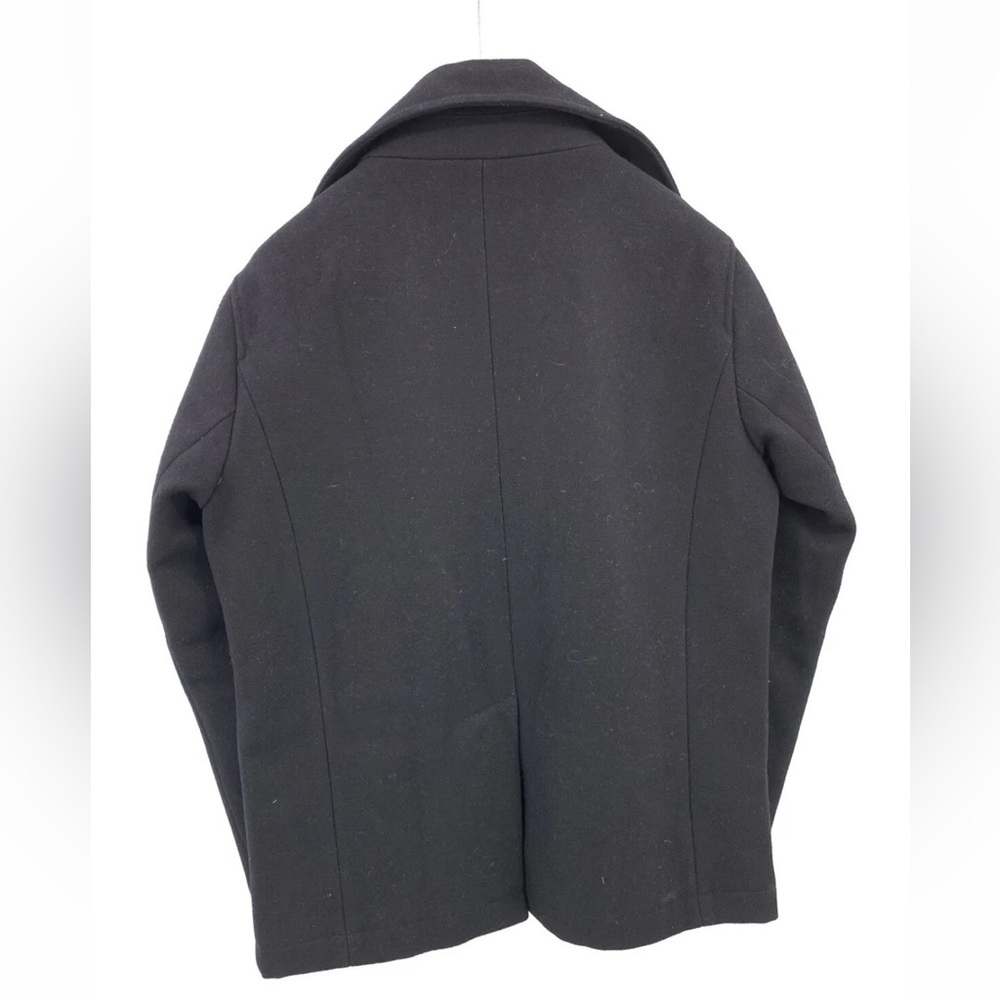Elie Tahari Mens Double Brested wool blend Zip-up Black Coat Size M (F3) - Picture 4 of 8